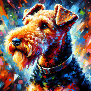 Airedale Terrier Dog Acrylic Print Colorful Jigsaw Puzzle