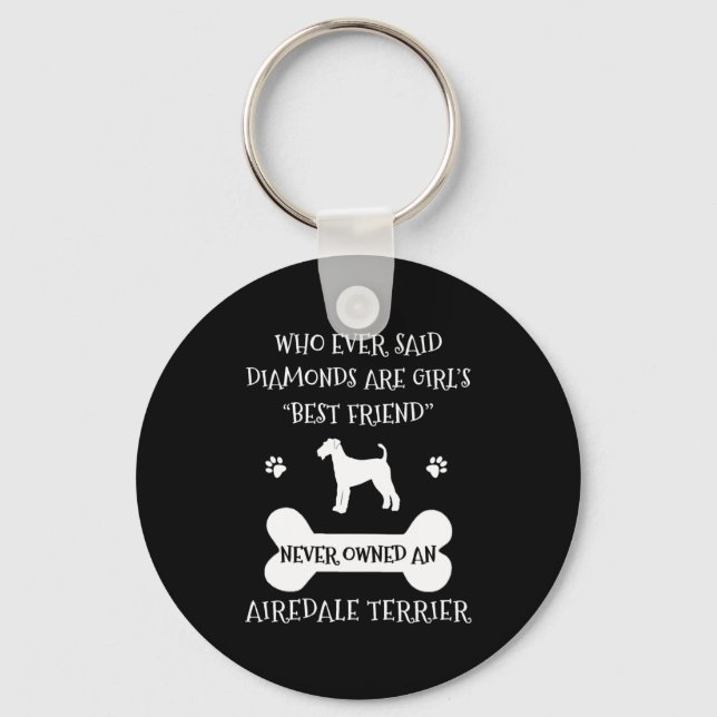 Airedale Terrier Dog Best Friend Keychain (Front)