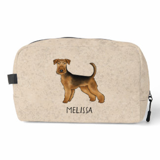 Airedale Terrier Dog Bingley Terrier Custom Name Dopp Kit