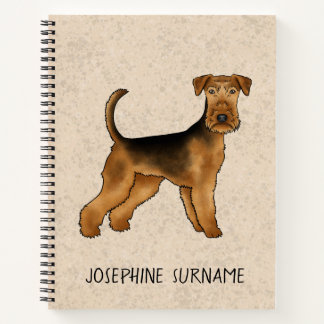 Airedale Terrier Dog Bingley Terrier Custom Text Notebook