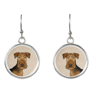 Airedale Terrier Dog Bingley Terrier Dog Head Earrings