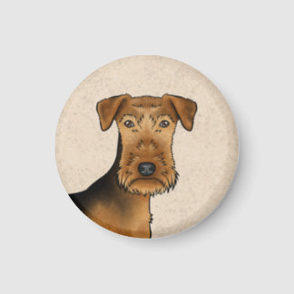 Airedale Terrier Dog Bingley Terrier Dog Head Magnet