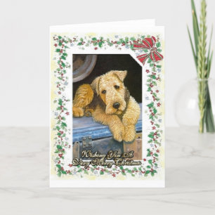 Airedale Terrier Dog Blank Christmas Card