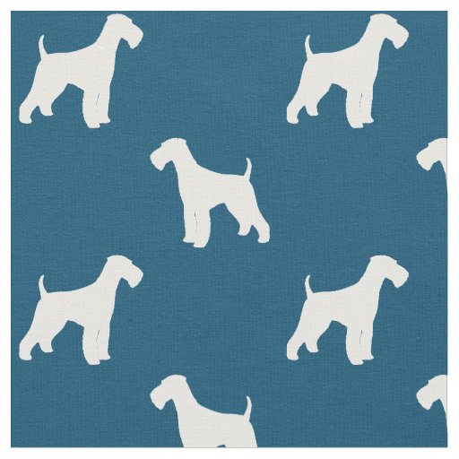 Airedale Terrier Dog Breed Silhouettes Pattern Fabric