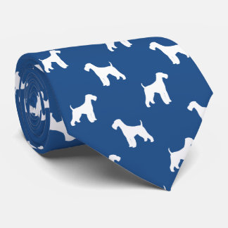 Airedale Terrier Dog Breed Silhouettes Pattern Tie
