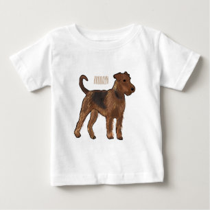 Airedale terrier dog cartoon illustration baby T-Shirt