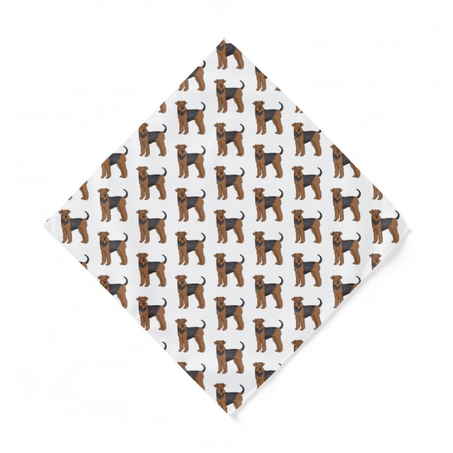 Airedale terrier dog cartoon illustration  bandana (Front)