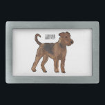 Airedale terrier dog cartoon illustration belt buckle<br><div class="desc">Airedale terrier dog cartoon illustration</div>