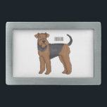 Airedale terrier dog cartoon illustration belt buckle<br><div class="desc">Airedale terrier dog cartoon illustration</div>