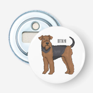 Airedale terrier dog cartoon illustration bottle opener