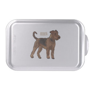 Airedale terrier dog cartoon illustration cake pan