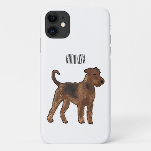Airedale terrier dog cartoon illustration iPhone 11 case
