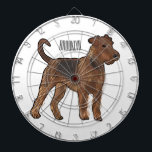 Airedale terrier dog cartoon illustration dart board<br><div class="desc">Airedale terrier dog cartoon illustration</div>