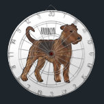Airedale terrier dog cartoon illustration dart board<br><div class="desc">Airedale terrier dog cartoon illustration</div>