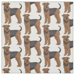 Airedale terrier dog cartoon illustration fabric