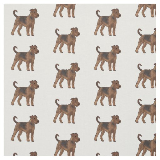 Airedale terrier dog cartoon illustration fabric