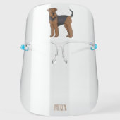 Airedale terrier dog cartoon illustration face shield (Front)