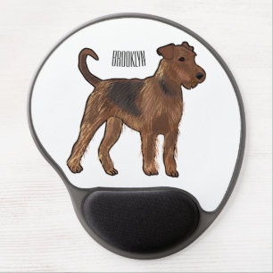 Airedale terrier dog cartoon illustration gel mouse pad