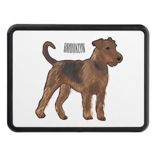 Airedale terrier dog cartoon illustration hitch cover