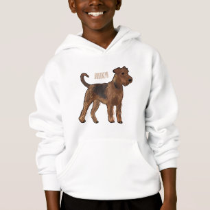 Airedale terrier dog cartoon illustration hoodie