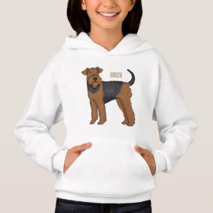 Airedale terrier dog cartoon illustration hoodie