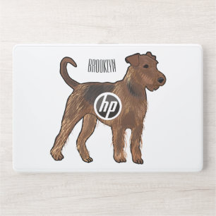 Airedale terrier dog cartoon illustration HP laptop skin