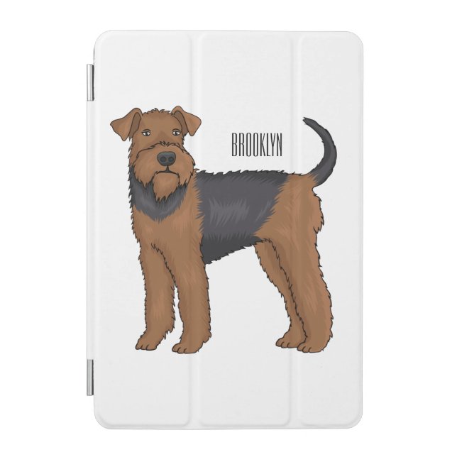 Airedale terrier dog cartoon illustration iPad mini cover (Front)