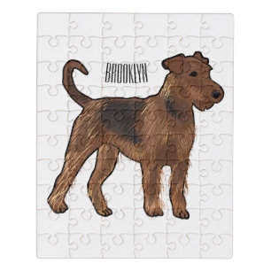 Airedale terrier dog cartoon illustration jigsaw puzzle