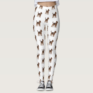 Airedale terrier dog cartoon illustration leggings