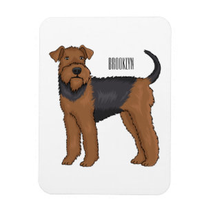 Airedale terrier dog cartoon illustration magnet