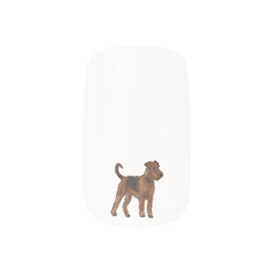 Airedale terrier dog cartoon illustration minx nail art