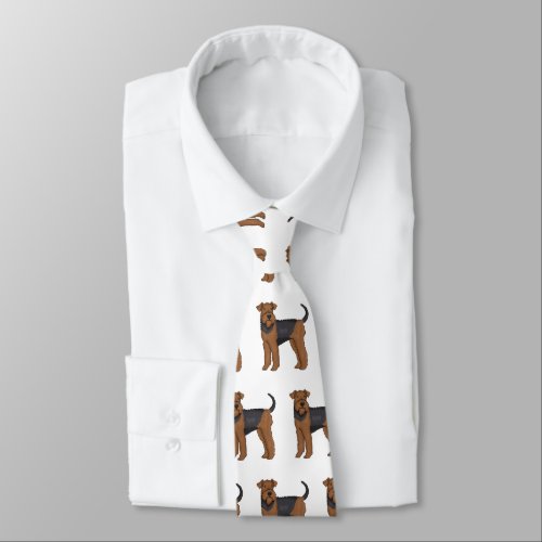 Airedale terrier dog cartoon illustration  neck tie