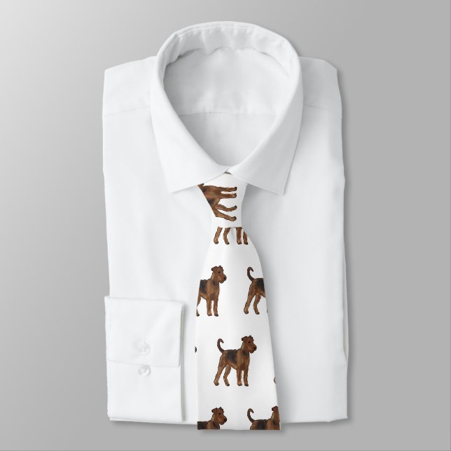 Airedale terrier dog cartoon illustration neck tie (Tied)
