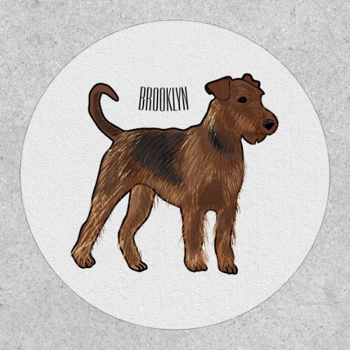 Airedale terrier dog cartoon illustration patch