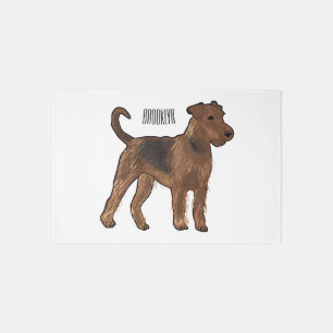 Airedale terrier dog cartoon illustration rug