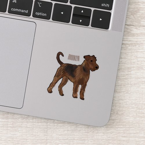 Airedale terrier dog cartoon illustration sticker