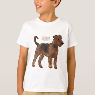 Airedale terrier dog cartoon illustration T-Shirt