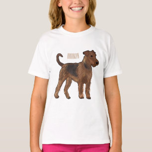 Airedale terrier dog cartoon illustration T-Shirt