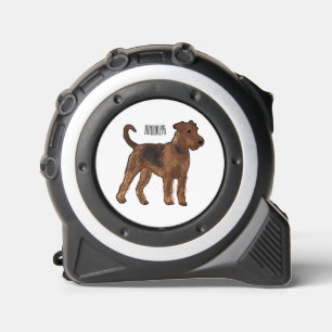 Airedale terrier dog cartoon illustration tape measure