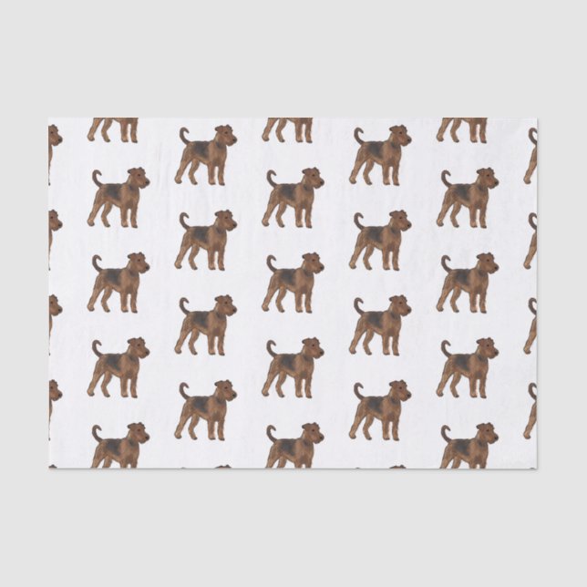 Airedale terrier dog cartoon illustration tissue paper (Front)