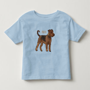 Airedale terrier dog cartoon illustration toddler t-shirt