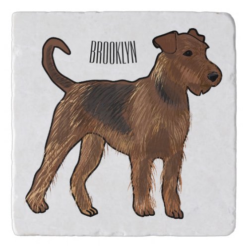 Airedale terrier dog cartoon illustration trivet