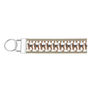 Airedale terrier dog cartoon illustration wrist keychain