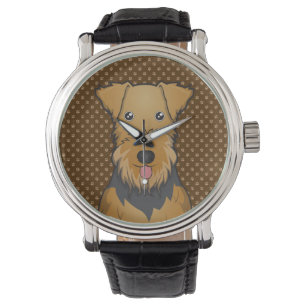 Airedale Terrier Dog Cartoon Paws Watch
