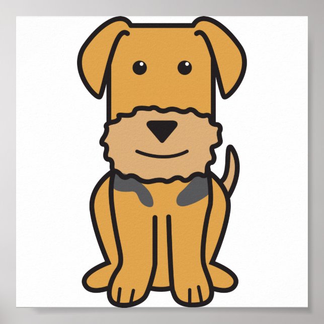 Airedale Terrier Dog Cartoon Poster (Front)