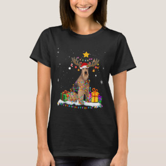Airedale Terrier Dog Christmas Reindeer Christmas T-Shirt