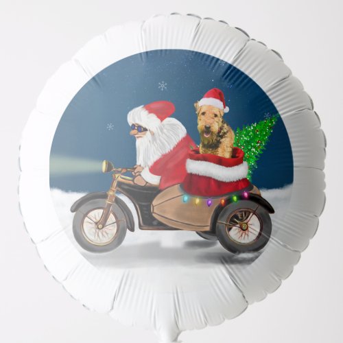 Airedale Terrier Dog Christmas Santa Claus    Balloon