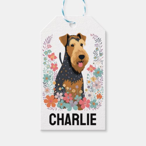 Airedale Terrier Dog Custom Name Cute Personalized Gift Tags
