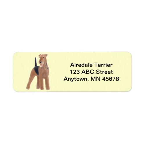 Airedale Terrier Dog Customizable Label