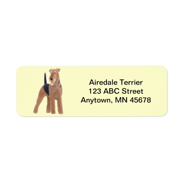 Airedale Terrier Dog Customizable Label (Front)